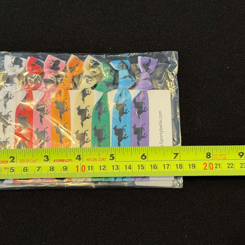 SportyBella Multi-Colored Equestrian Horse Elastic Hair Ties Set - 8 Pack - Picture 6 of 6